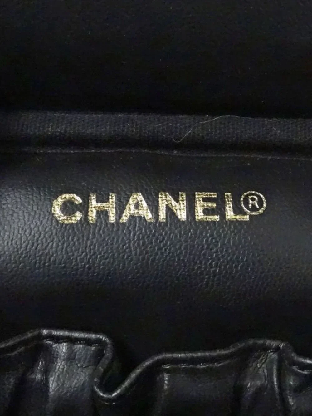 Chanel Bag Vanity Handbag Caviar Leather Black Gold Hardware